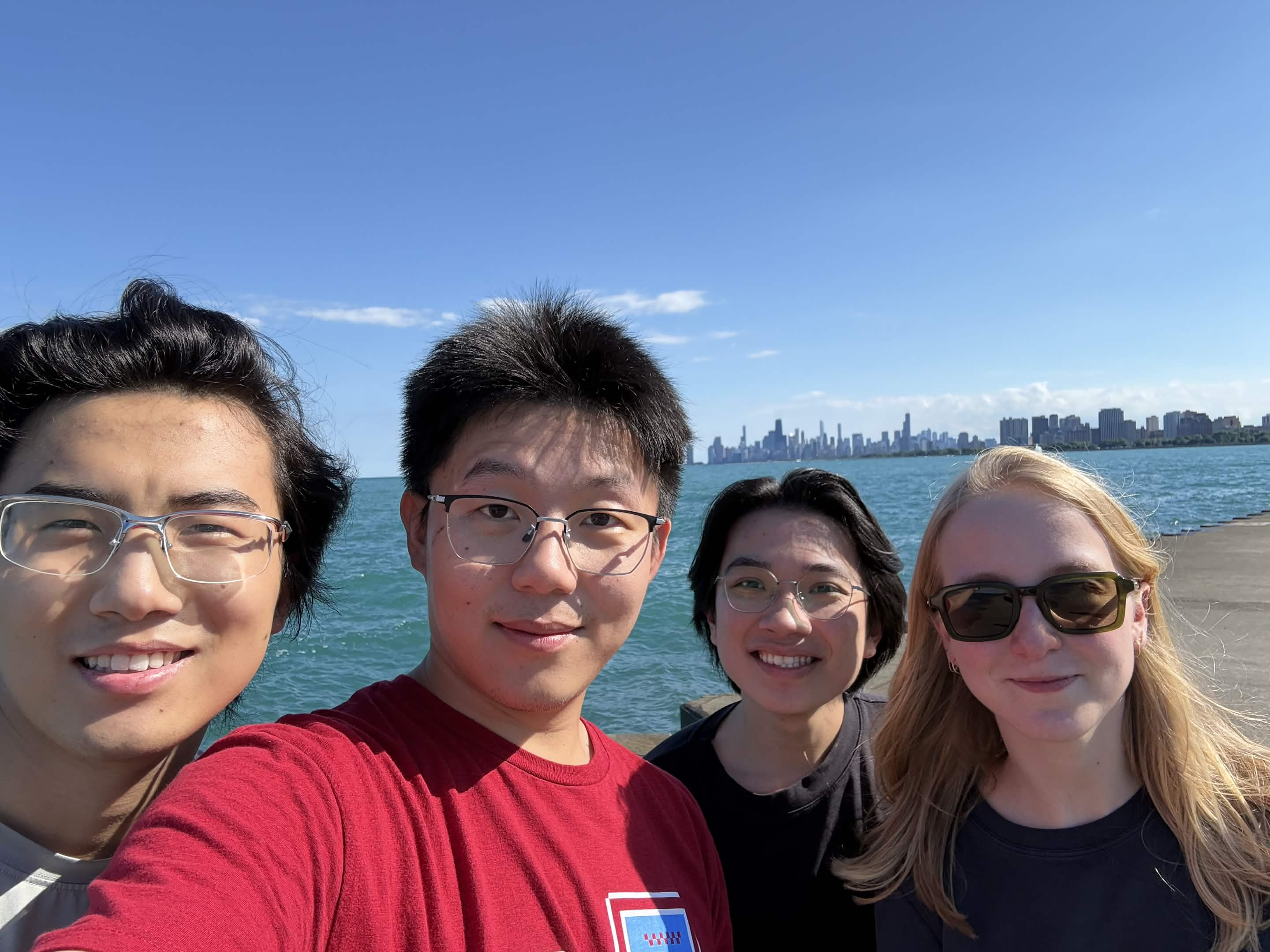 Lab members by the Chicago lakefront